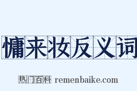 慵来妆反义词是什么意思的图片